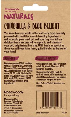 Show full view: Naturals by Rosewood Chinchilla & Degu Delight Small Pet Treats, 5.2-oz bag, case of 4 slide 4 of 4