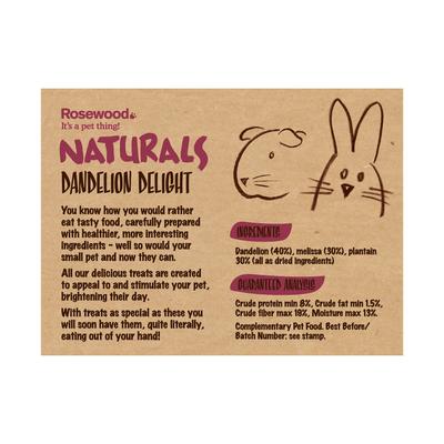 Show full view: Naturals by Rosewood Dandelion Delight Small Pet Treats, 3.5-oz bag, case of 4 slide 3 of 5