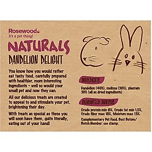 Naturals by Rosewood Dandelion Delight Small Pet Treats, 3.5-oz bag