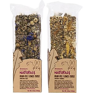 Naturals by Rosewood Grain-Free Assorted Flower Sticks Small Pet Treats, 4.9-oz bag, case of 4