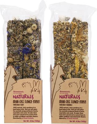 Show full view: Naturals by Rosewood Grain-Free Assorted Flower Sticks Small Pet Treats, 4.9-oz bag, case of 4 slide 1 of 10