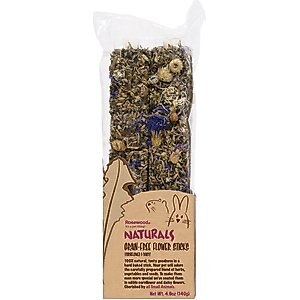 Naturals by Rosewood Grain-Free Assorted Flower Sticks Small Pet Treats, 4.9-oz bag, case of 4