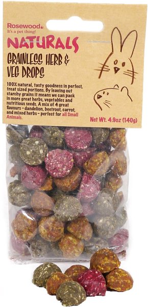 Show full view: Naturals by Rosewood Herb 'n' Veg Drops Small Pet Treats, 4.9-oz bag, case of 4 slide 1 of 5