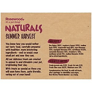 Naturals by Rosewood Summer Harvest Small Pet Treats, 5.2-oz bag