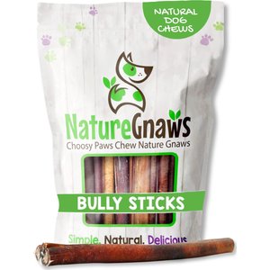 Nature Gnaws 11 to 12-in Beef Bully Sticks Dog Chew Treats, 1-lb bag
