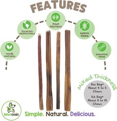 Nature Gnaws 11 to 12-in Beef Bully Sticks Dog Chew Treats, 8-oz bag slide 2 of 7