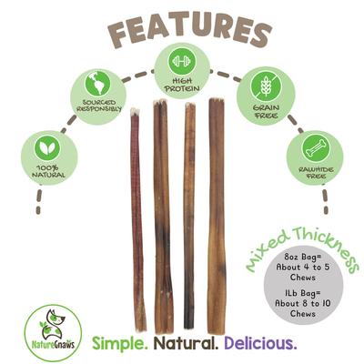 Show full view: Nature Gnaws 11 to 12-in Beef Bully Sticks Dog Chew Treats, 8-oz bag slide 3 of 10
