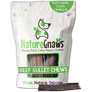 Nature Gnaws 4 to 5-in Beef Gullet Natural Dog Chew Treats, 20 count