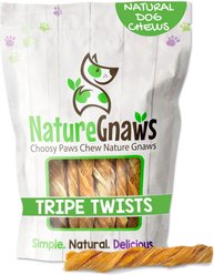 Nature Gnaws 4 to 5-in Beef Tripe Twists Natural Dog Chew Treats, 20 count