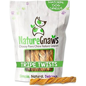 Nature Gnaws 4 to 5-in Beef Tripe Twists Natural Dog Chew Treats, 20 count