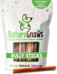 Nature Gnaws 5 to 6-in Beef Bully Sticks Dog Chew Treats, 1-lb bag