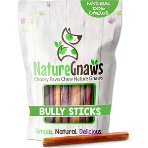 Nature Gnaws 5 to 6-in Beef Bully Sticks Dog Chew Treats, 8-oz bag