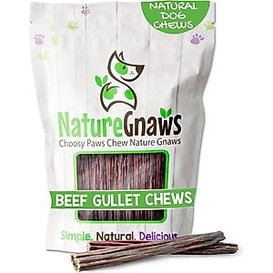 Nature Gnaws 5 to 6-in Beef Gullet Sticks Natural Dog Chew Treats, 1-lb bag