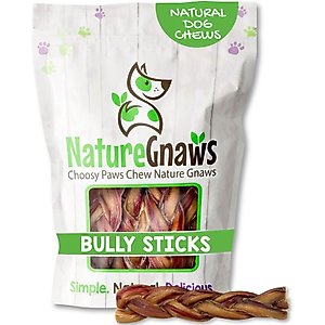 Nature Gnaws 5 to 6-in Braided Bully Sticks Dog Chew Treats, 10 count