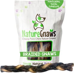 Nature Gnaws 5 to 6-in Braided Bully Twists Natural Dog Chew Treats, 5 count