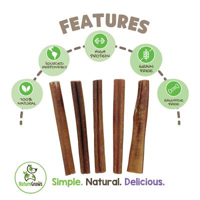 Show full view: Nature Gnaws 5 to 6-in Bully Sticks Dog Chew Treats, Large, 10 count slide 3 of 10