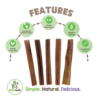 Show full view: Nature Gnaws 5 to 6-in Bully Sticks Dog Chew Treats, Large, 15 count slide 3 of 10