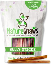 Nature Gnaws 5 to 6-in Extra Thin Bully Sticks Dog Chew Treats, 25 count