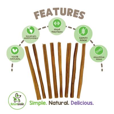 Show full view: Nature Gnaws 5 to 6-in Extra Thin Bully Sticks Dog Chew Treats, 25 count slide 3 of 10