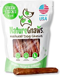Nature Gnaws 5 to 7-in USA Steer Sticks Natural Dog Chew Treats, 8-oz bag