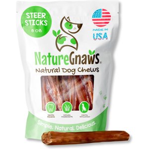 Nature Gnaws 5 to 7-in USA Steer Sticks Natural Dog Chew Treats, 8-oz bag