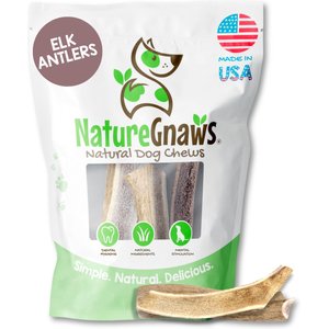 Nature Gnaws 5 to 8-in USA Elk Antler Natural Dog Chew Treats, 3 count