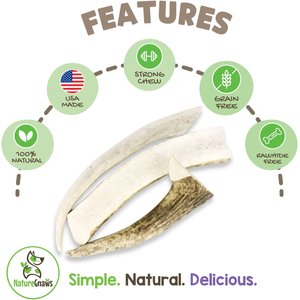 Nature Gnaws 5 to 8-in USA Elk Antler Natural Dog Chew Treats, 3 count