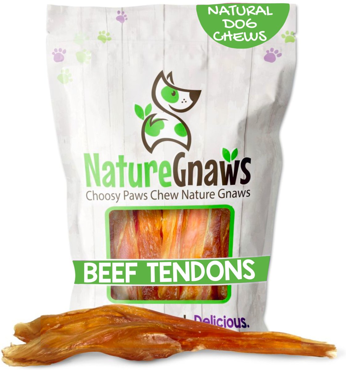 Natural Farm 9 to 12-inch Beef Tendon Dog Chews, 12 count