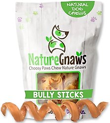 Nature Gnaws 7 to 8-in Spring Bully Sticks Dog Chew Treats, 12 count