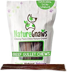 Nature Gnaws 9 to 10-in Beef Gullet Natural Dog Chew Treats, 20 count