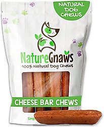 Nature Gnaws Cheese & Bacon Bar Bones Dog Chew Treats, 4 count