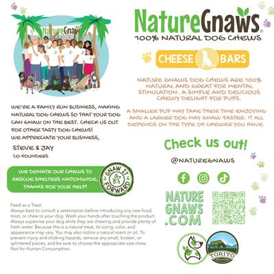 Show full view: Nature Gnaws Cheese & Bacon Bar Bones Dog Chew Treats, 4 count slide 5 of 8