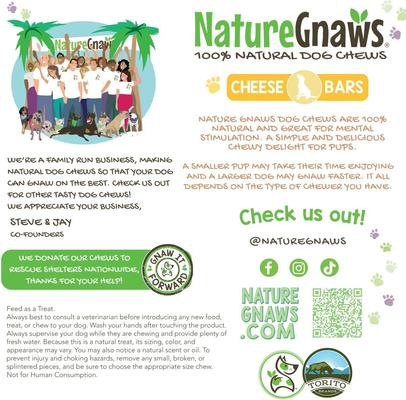 Show full view: Nature Gnaws Cheese & Chicken Bars Bones Dog Chew Treats, 4 count slide 6 of 8
