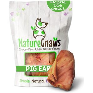 Nature Gnaws Pig Ears Natural Dog Chew Treats, 15 count