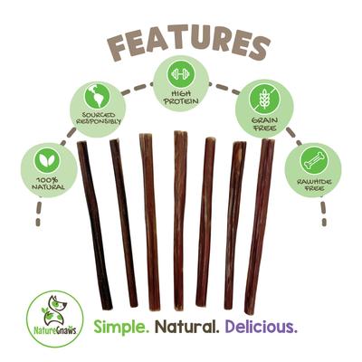 Show full view: Nature Gnaws Super Skinny 5 to 6-in Bully Sticks Dog Chew Treats, 40 count slide 3 of 10