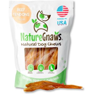 Nature Gnaws USA Beef Tendon Natural Dog Chew Treats, 8-oz bag