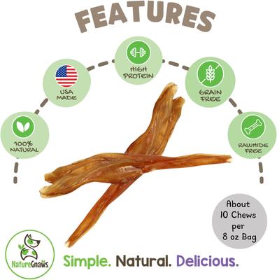 Show full view: Nature Gnaws USA Beef Tendon Natural Dog Chew Treats, 8-oz bag slide 3 of 8