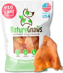 Nature Gnaws USA Pig Ears Natural Dog Chew Treats, 10 count