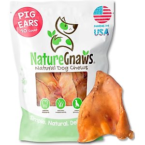Nature Gnaws USA Pig Ears Natural Dog Chew Treats, 10 count