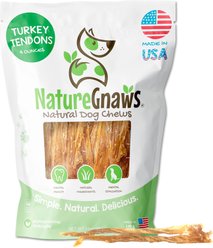 Nature Gnaws USA Turkey Tendon Natural Dog Chew Treats, 4-oz bag
