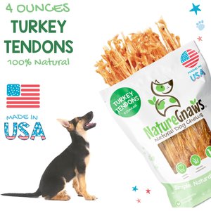 Nature Gnaws USA Turkey Tendon Natural Dog Chew Treats, 4-oz bag