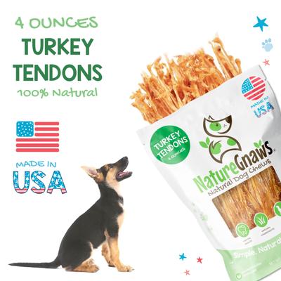 Show full view: Nature Gnaws USA Turkey Tendon Natural Dog Chew Treats, 4-oz bag slide 3 of 9