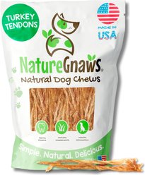 Nature Gnaws USA Turkey Tendon Natural Dog Chew Treats, 8-oz bag