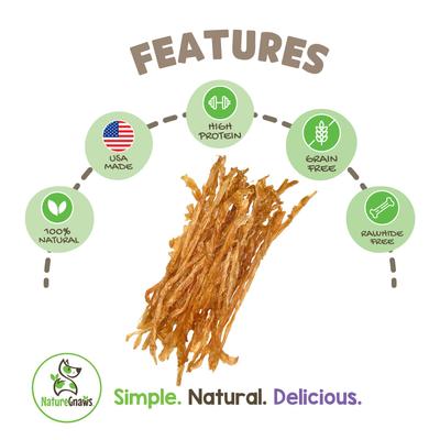 Show full view: Nature Gnaws USA Turkey Tendon Natural Dog Chew Treats, 8-oz bag slide 3 of 10