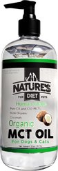 Nature's Diet Organic MCT Oil Premium C8 & C10 MCTs Adult Human Grade Coconut Wet Dog Food Topper, 16-oz jar with 32-oz Pump Bottle