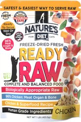 Nature's Diet Ready Raw Chicken Flavored Freeze-Dried Cat Food, 1-lb bag