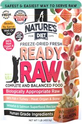 Nature's Diet Ready Raw Salmon & Whitefish Flavored Freeze-Dried Cat Food, 1-lb bag