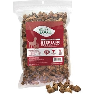 Nature's Logic 100% Natural Beef Lung Dehydrated Dog & Cat Treats, 1-lb bag