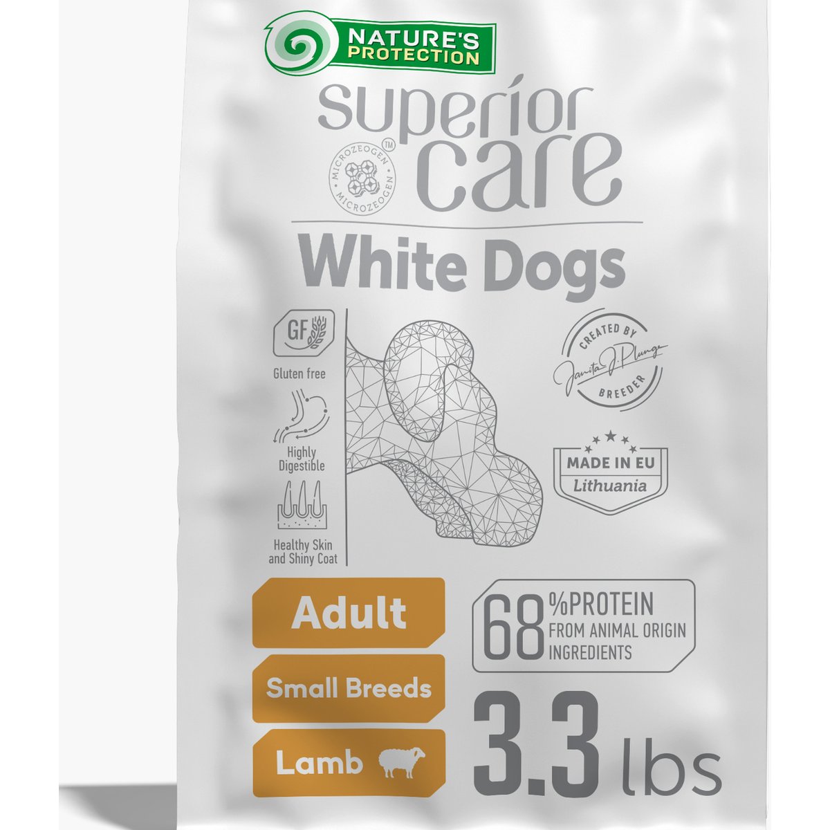 Nature's Protection Superior Care White Coat Small Breed Lamb Dry Dog Food, 3.3-lb bag