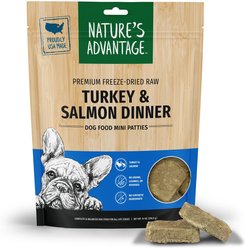 Nature's Advantage Turkey & Salmon Mini Patties Grain-Free Freeze-Dried Raw Dog Food, 14-oz bag